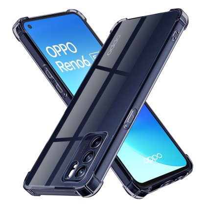 Techsuit Shockproof priehľadný silikón Oppo Reno6 5G dymovo čierny