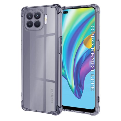 Techsuit Nárazuvzdorný priehľadný silikón Oppo Reno4 Lite dymovo čierny