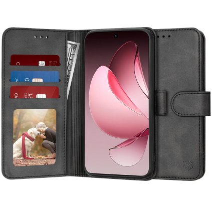 Techsuit Knižkové puzdro pre Oppo Reno13 Pro čierna
