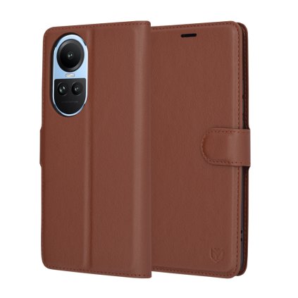 Techsuit Kožené puzdro Oppo Reno10 Reno10 Pro Hnedá