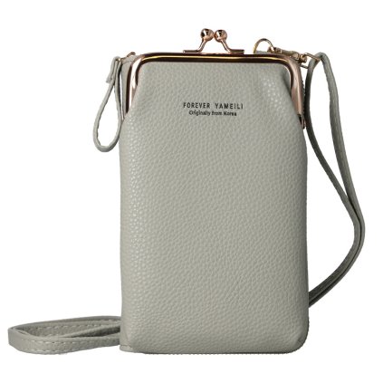 Kabelka na mobil Pletený dizajn 2 sivá