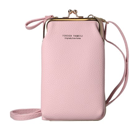 Kabelka na mobil Pletený dizajn 2 svetloružová