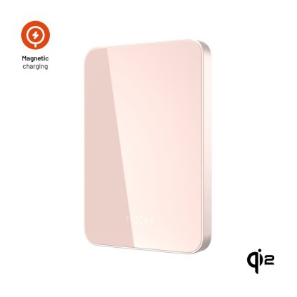 Powerbanka FIXED MagZen 5 Crystal s bezdrôtovým nabíjaním so štandardom Qi2 a podporou MagSafe, 5 000 mAh, ružová