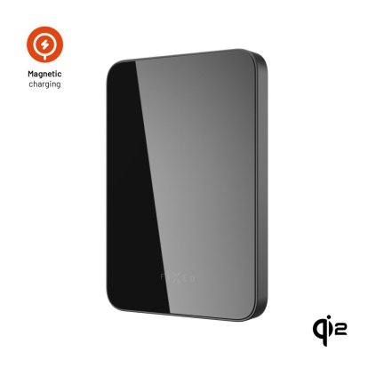 Powerbanka FIXED MagZen 5 Crystal s bezdrôtovým nabíjaním so štandardom Qi2 a podporou MagSafe, 5 000 mAh, čierna