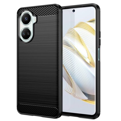 Techsuit Karbón Silikón Kryt Huawei nova 10 SE Čierny