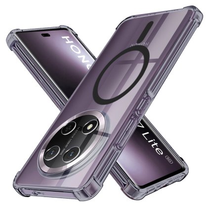 Techsuit – nárazuvzdorný priehľadný silikónový MagSafe – Honor Magic7 Lite / X9c – dymovo čierna