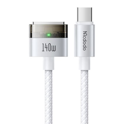 Mcdodo - magnetický kábel (CA-2071) - USB-C na MagSafe 3, 140W, LED indikátor, 2m - biely