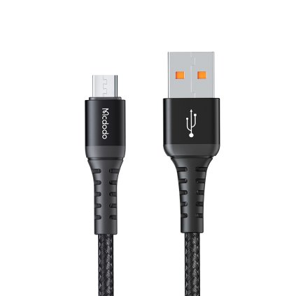 Mcdodo – dátový kábel (CA-2281) – USB na micro-USB, nylonové opletenie, hliníková zliatina, QC4.0/3.0, 1m – čierny