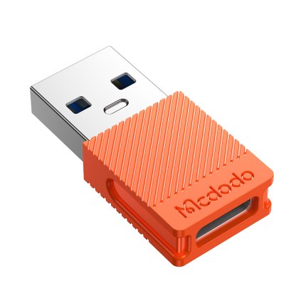 Mcdodo – OTG adaptér (OT-6550) – prevodník USB-C na USB 3.0, ultrarýchla synchronizácia dát, TPE – oranžový