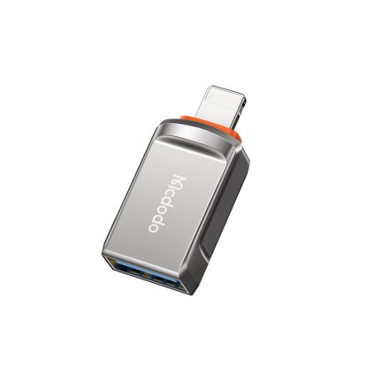 Mcdodo - OTG adaptér (OT-8600) - USB3.0 na Lightning, zliatina zinku, 5.0Gbps - tmavosivá