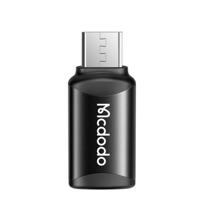 Mcdodo - OTG adaptér (OT-7690) - USB-C na micro USB, hliníková zliatina, nabíjanie a synchronizácia dát - čierny