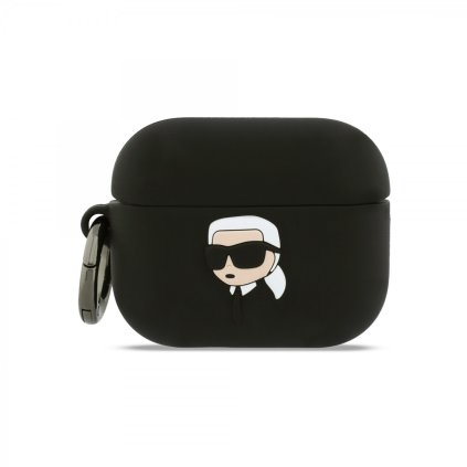 Silikónové puzdro Karl Lagerfeld 3D Logo NFT Karl Head pre AirPods Pro 3 Black