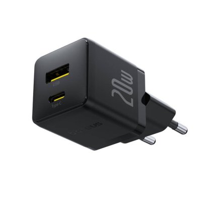 Adaptér Baseus Palm Fast USB-A + USB-C 20W Čierny