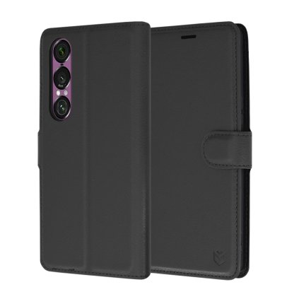 Techsuit Kožené puzdro Sony Xperia 1 VI Black