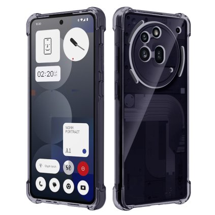 Techsuit Nárazuvzdorný priehľadný silikón Nothing Phone (3a) Pro dymovo čierny