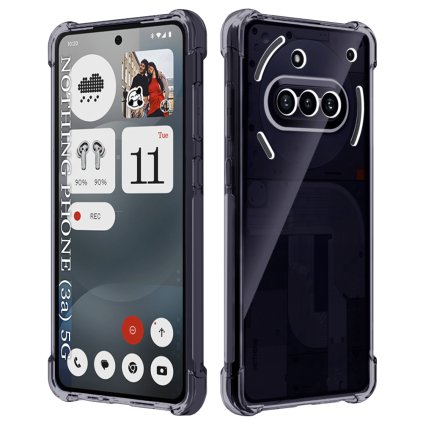 Techsuit Nárazuvzdorný priehľadný silikón Nothing Phone (3a) dymovo čierny