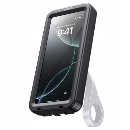 Baseus - vodotesné puzdro PrimeTrip VB1 RainShield (C0013D01) - pre magnetický držiak na bicykel, 360° kryt, nastaviteľné, 6,9" - čierne