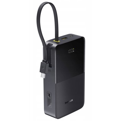 Baseus – powerbanka EnerFill Bipow2 Pro (E0027701) – vstavaný USB-C kábel, 20000 mAh, 22,5 W, digitálny displej – Cosmic Black