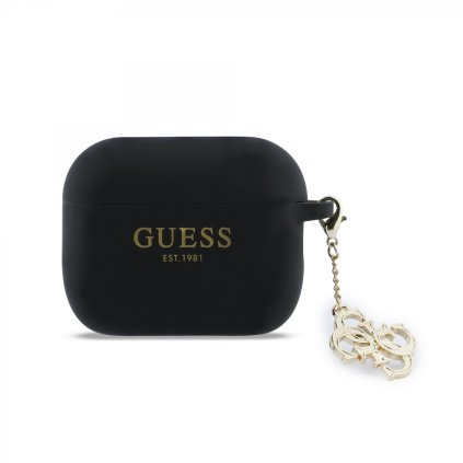 Silikónové puzdro Guess 4G Charm pre AirPods Pro 3 Black