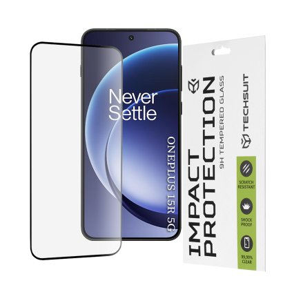 Techsuit - 111D celoplošné / celolepiace sklo - OnePlus 15R - Čierne
