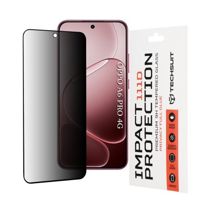 Techsuit - 111D Privacy Full Glue - Oppo A6 Pro 4G / A6 Pro 5G - čierna