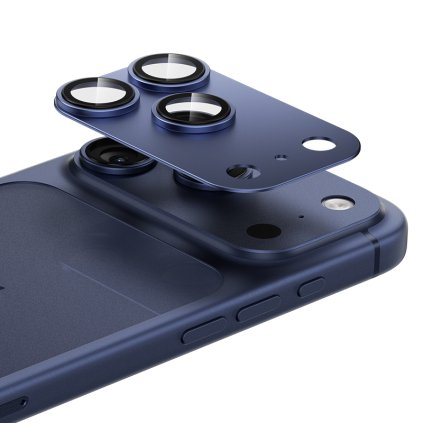 Ochranné sklo Benks Glass Warrior s kovovým integrovaným krytom objektívu (C069) pre iPhone 17 Pro modré