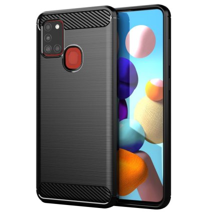 Techsuit Karbón silikón Samsung Galaxy A21s čierny