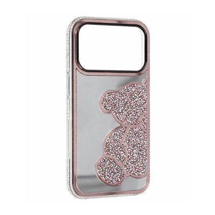 Zadný kryt teddy bear pre iPhone 17 Pro ružový