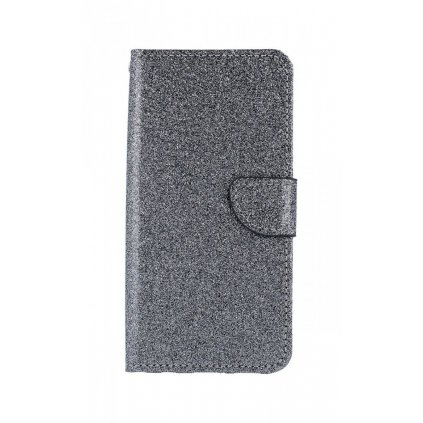 Flipové puzdro na Huawei P20 Lite glitter sivé