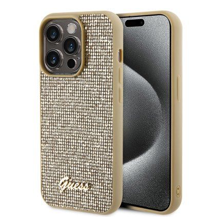 Guess disco metal script iPhone 15 Pro Max zlatý