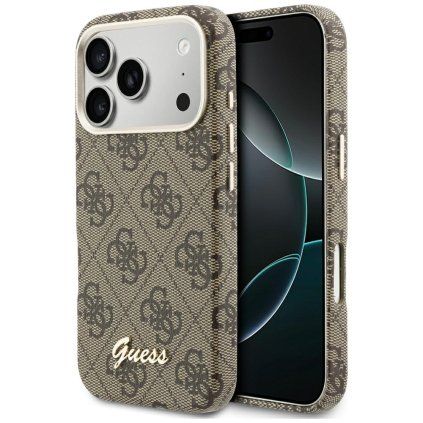 Guess - kryt 4G Script MagSafe (GUHMP17X5P4FWMSW) - iPhone 17 Pro Max - hnedá