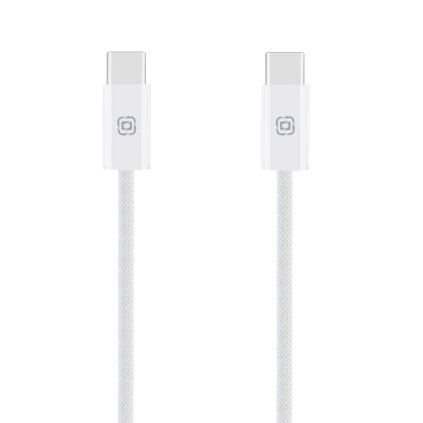 Kábel OBAL:ME Super Fast USB-C/USB-C opletený 100W 1m biely
