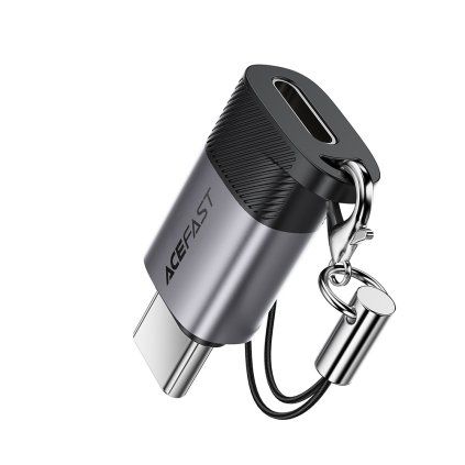 Adaptér Acefast J19 z Lightning na USB-C sivý