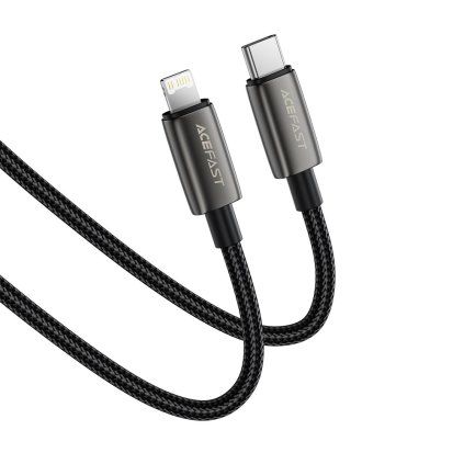 Dátový kábel Acefast C23-01 USB-C na Lightning 30W opletený 1.2m čierny