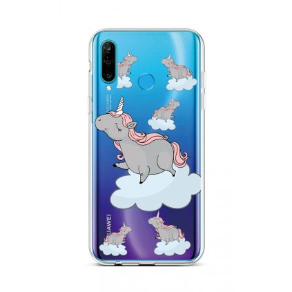 Zadný silikónový kryt na Huawei P30 Lite Grey Unicorns