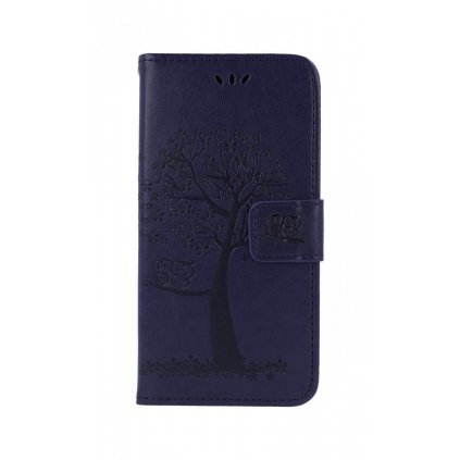Flipové puzdro na Xiaomi Redmi Note 7 Tmavo fialový strom malej sovy