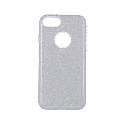 Zadný pevný kryt Forcell na iPhone 8 glitter strieborný