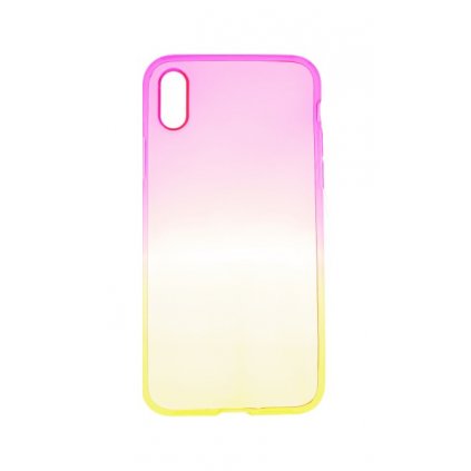 Zadný silikónový kryt Forcell na iPhone X dúhový ružový