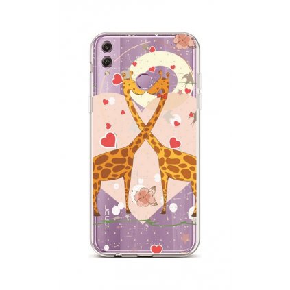 Zadný silikónový kryt na Honor 8X Giraffes In Love