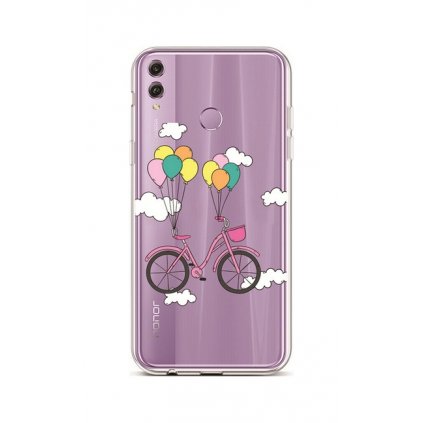 Zadný silikónový kryt na Honor 8X Pink Bike