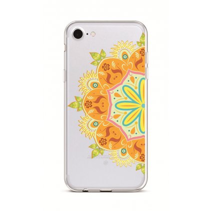Zadný silikónový kryt na iPhone 7 Orange Mandala