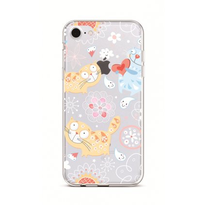 Zadný silikónový kryt na iPhone 7 Happy Cats