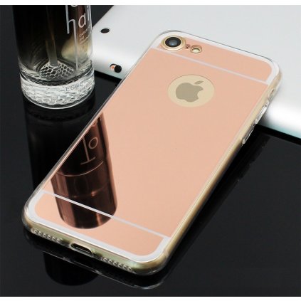 Zadný Zrkadlový kryt na iPhone 8 silikón ružový