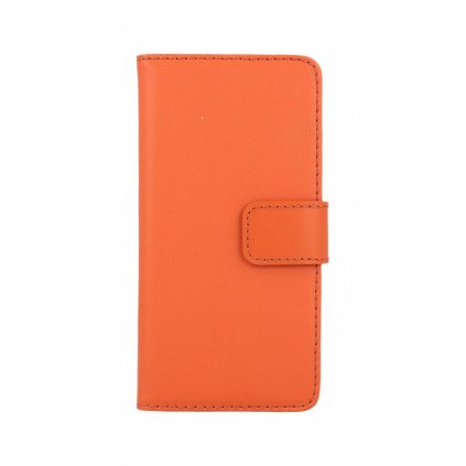 Flipové puzdro na iPhone 8 oranžové koženka