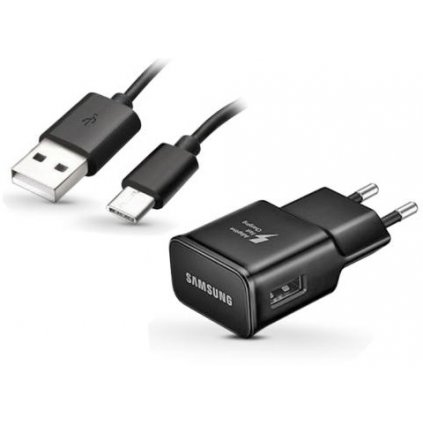 Originálna USB-C (USB type-C) rýchlonabíjačka Samsung EP-TA20EBE +  DG950CBE čierna