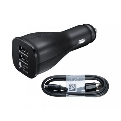 Originálna rýchlonabíjačka do auta Samsung EP-LN920BB + Micro USB ECB-DU5ABE 2A čierna