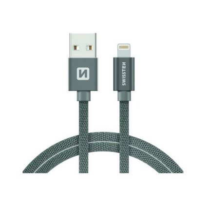 Dátový kábel Swissten Lightning pre iPhone 2m sivý