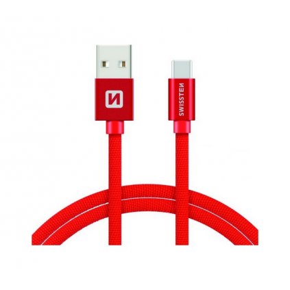 Dátový kábel Swissten USB-C (Type-C) 2m červený