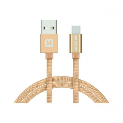 Dátový kábel Swissten USB-C (Type-C) 2m zlatý