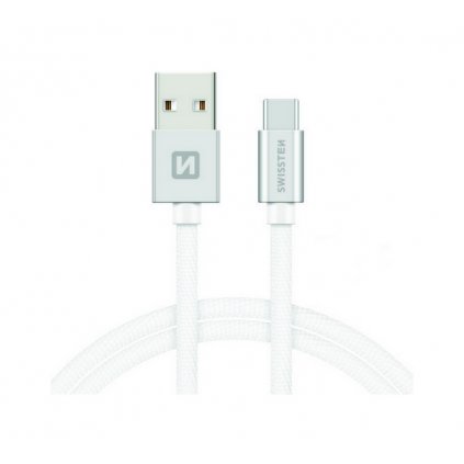 Dátový kábel Swissten USB-C (Type-C) 2m strieborný